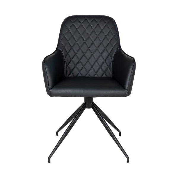 Čierne čalúnené jedálenské kreslo Harbo – House Nordic-image-2