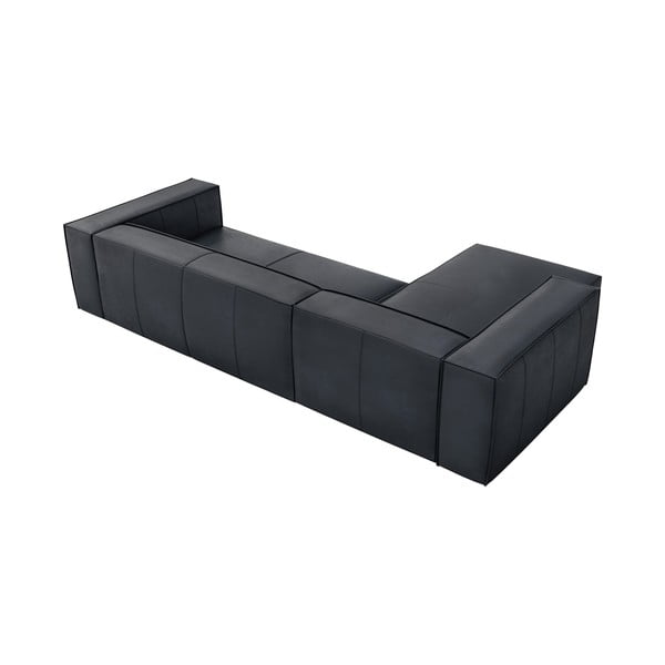 Tmavomodrá kožená rohová pohovka (ľavý roh) Madame – Windsor & Co Sofas-image-3
