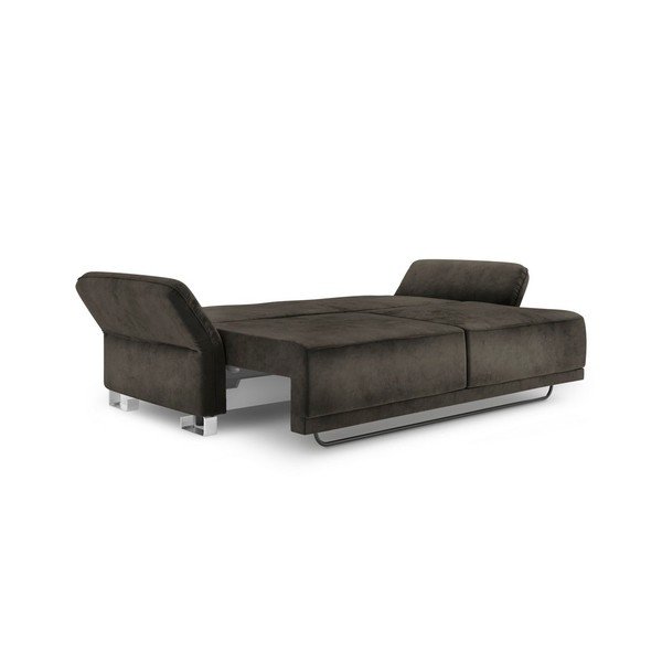 Tmavohnedý trojmiestna rozkladacia pohovka so zamatovým poťahom Windsor & Co Sofas Pyxis-image-4