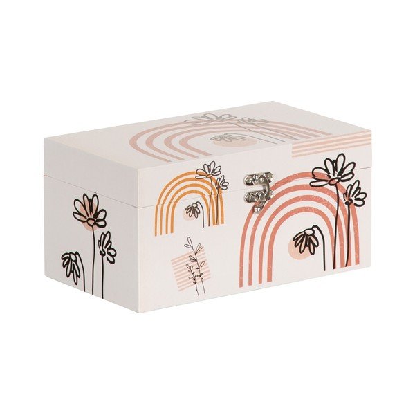 Krémové dekoratívne úložné boxy v súprave 2 ks 30x18x15 cm Flowers – Ixia-image-2