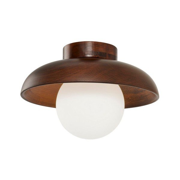 Hnedé stropné svietidlo so skleneným tienidlom ø 24 cm Elsa – Opviq lights