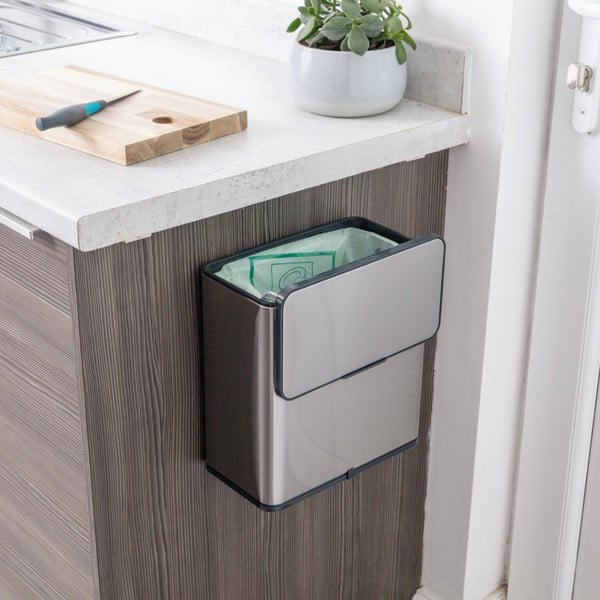 Nádoba na kompostovateľný odpad v striebornej farbe 7 l - Addis-image-1