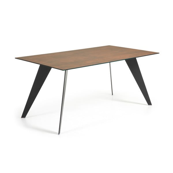Jedálenský stôl s hnedou doskou Kave Home Nack, 160 x 90 cm