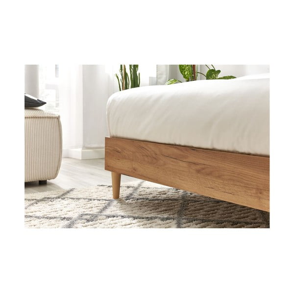 Tmavosivá/prírodná dvojlôžková posteľ s roštom 160x200 cm Noa – Bobochic Paris-image-3