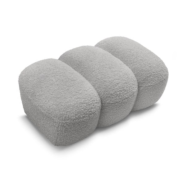 Svetlosivá podnožka z textílie buklé Hippolyte – Bobochic Paris-image-4