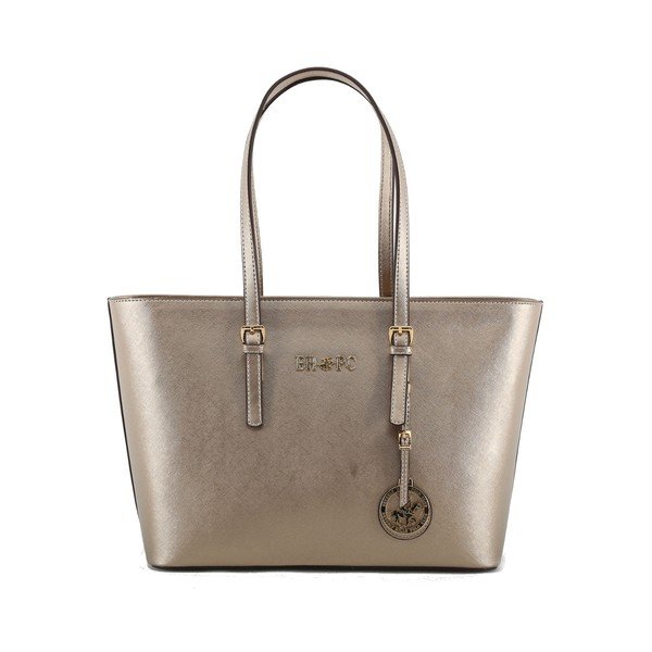 Krémovobiela kabelka z eko kože so zlatými odleskami Beverly Hills Polo Club Anne