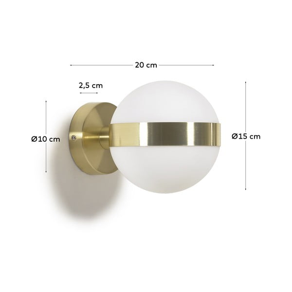 Nástenné svietidlo v zlatej farbe ø 15 cm Anasol - Kave Home-image-3