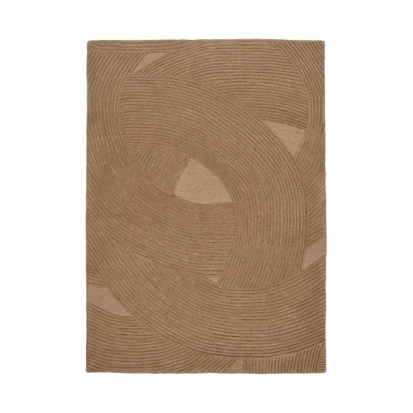 Ručne tkaný vlnený koberec v tmavoprírodnej farbe 160x230 cm Pune – House Nordic