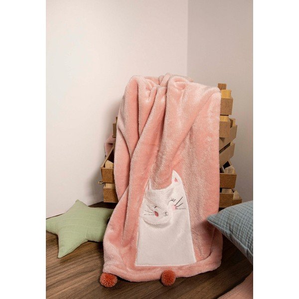 Ružová bavlnená detská deka 75x120 cm Kitty – Mijolnir-image-2