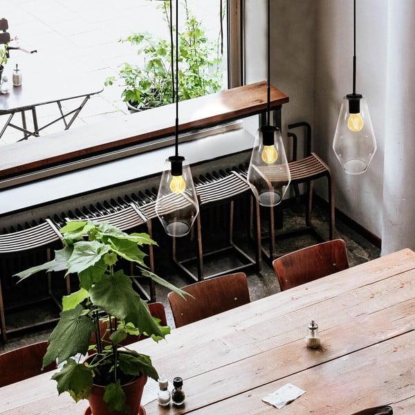 Čierné závesné svietidlo SULION Lily, výška 120 cm-image-1