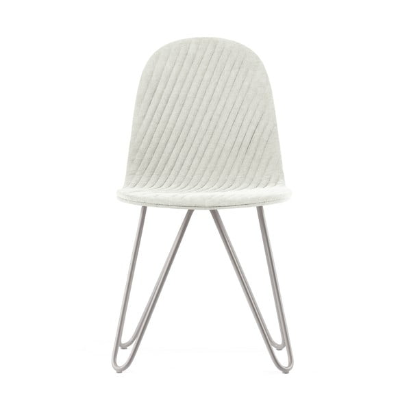 Krémová stolička s kovovými nohami IKER Mannequin X Stripe