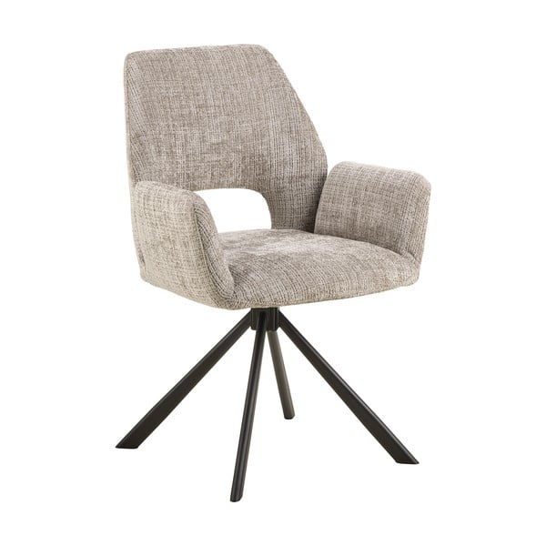 Svetlosivé čalúnené jedálenské kreslo s podrúčkami Graham – Actona