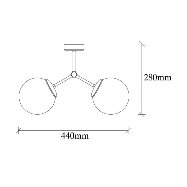 Čierno-biele stropné svietidlo so skleneným tienidlom 15x44 cm Damar – Opviq lights-image-3