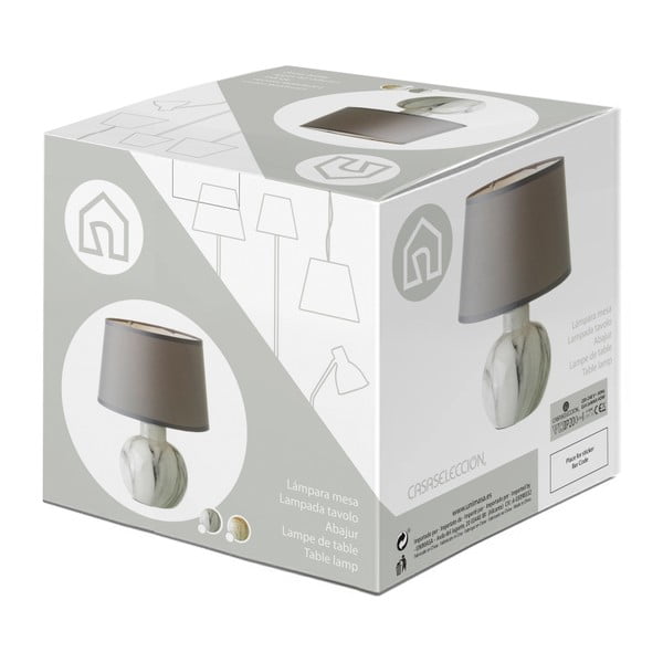 Béžová keramická stolová lampa s textilným tienidlom (výška  26,5 cm) – Casa Selección-image-4