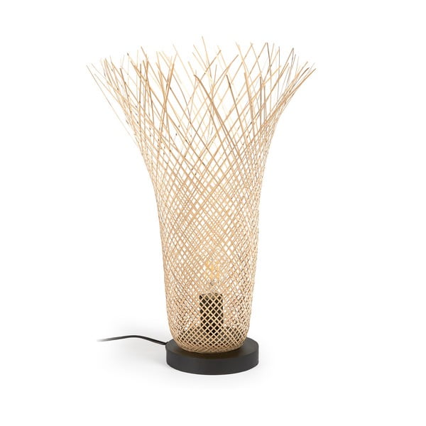 Bambusová stolová lampa v prírodnej farbe s bambusovým tienidlom (výška 50 cm) Citalli - Kave Home