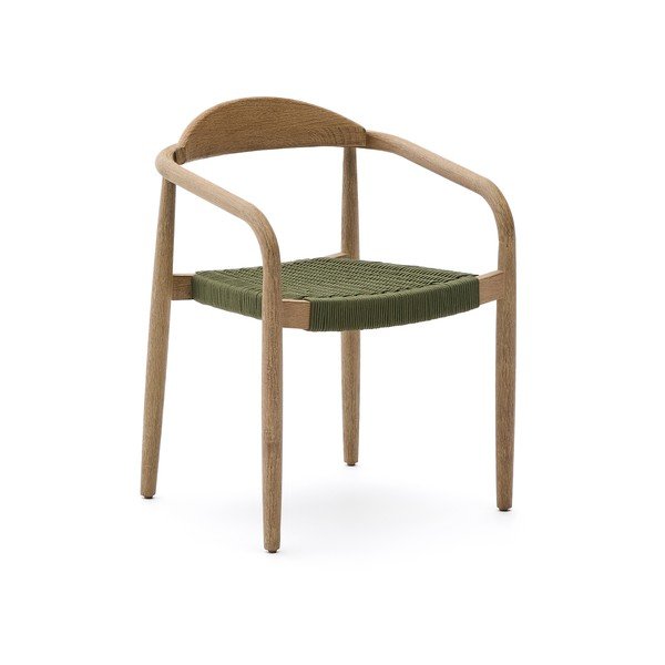 Zelené/v prírodnej farbe drevené jedálenské kreslo Nina – Kave Home