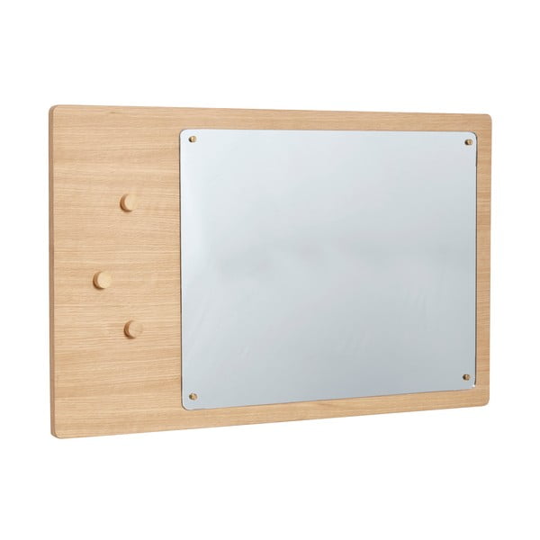 Nástenné zrkadlo s dreveným rámom 80x50 cm Split - Hübsch-image-3