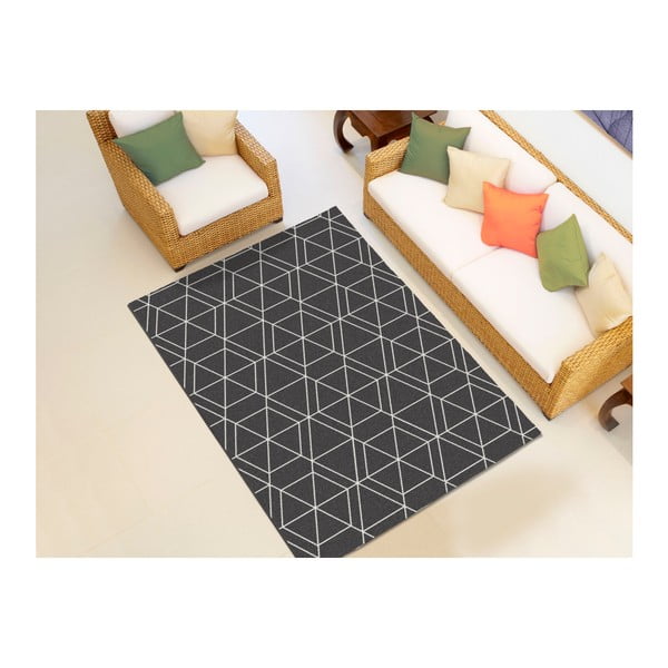 Čierny koberec Universal Norway, 80 × 150 cm