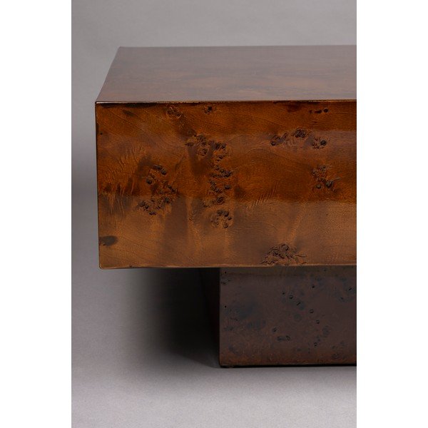 Konferenčný stolík v dekore orecha v tmavo prírodnej farbe 90x90 cm Quinn – Dutchbone-image-4