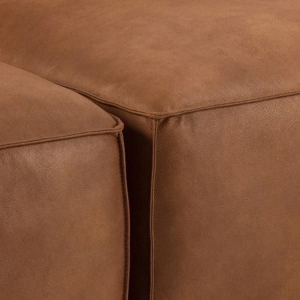 Koňakovohnedá rohová pohovka z imitácie kože (ľavý roh) Fairfield Kentucky – Bonami Selection-image-1