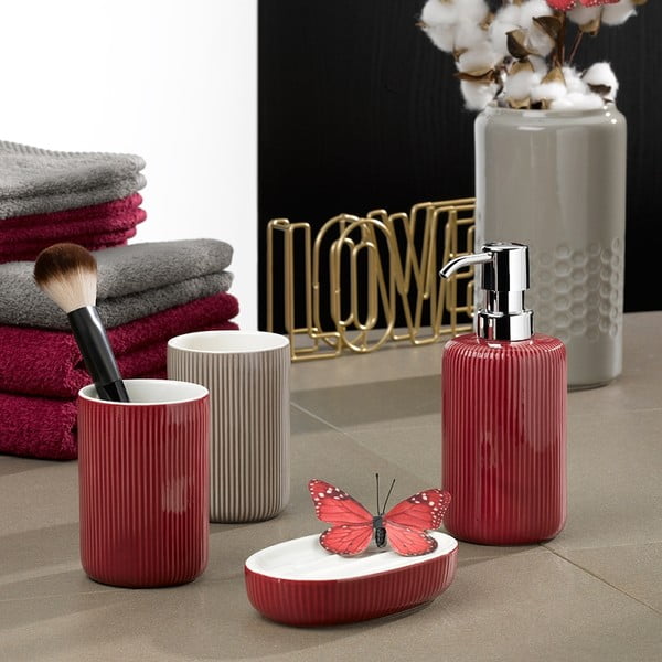 Červený keramický dávkovač mydla Kela Ava-image-1