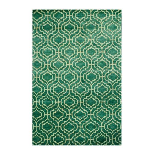 Ručne tuftovaný zelený koberec Dallas, 244x153cm
