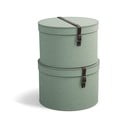 Zelenomodré kartónové úložné boxy v súprave 2 ks s vekom ø 37,5x25,5 cm Rut Canvas Paper Laminate – Bigso