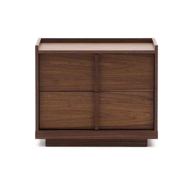 Tmavohnedý nočný stolík v dekore orecha Onix – Kave Home-image-1