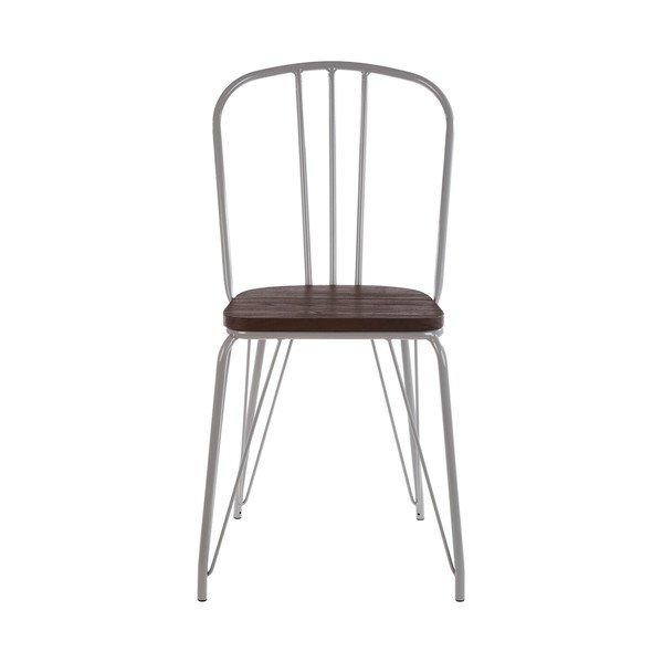 Sivá/v tmavo prírodnej farbe jedálenská stolička z brestového dreva District – Premier Housewares-image-2