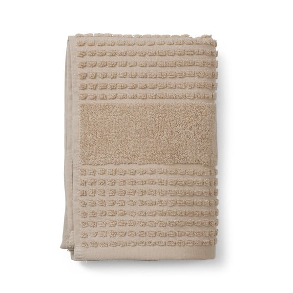 Béžový uterák z bio bavlny 50x100 cm Check - JUNA