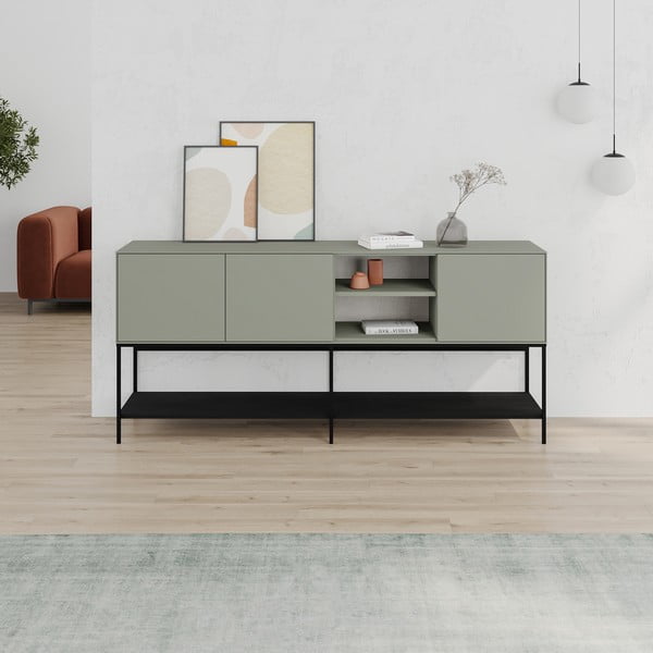 Zeleno-čierna komoda 180x80x40 cm Amira – Marckeric-image-1