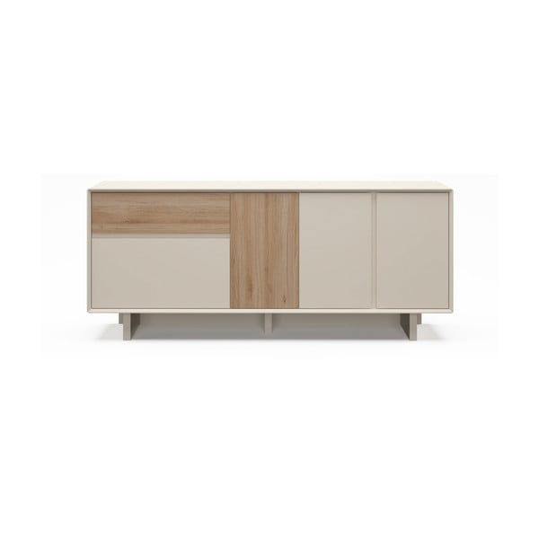 Komoda v béžovej a prírodnej farbe v dekore duba 180x76x45 cm Carpi – Marckeric