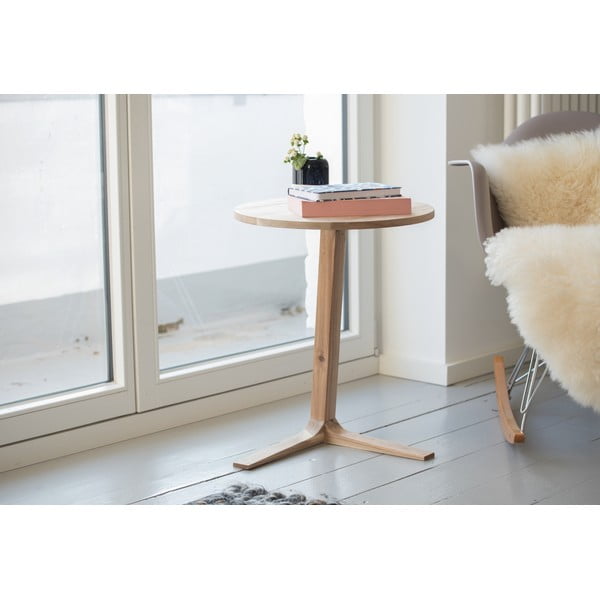 Okrúhly odkladací stolík z masívu akácie ø 40 cm Acina – Wenko-image-3