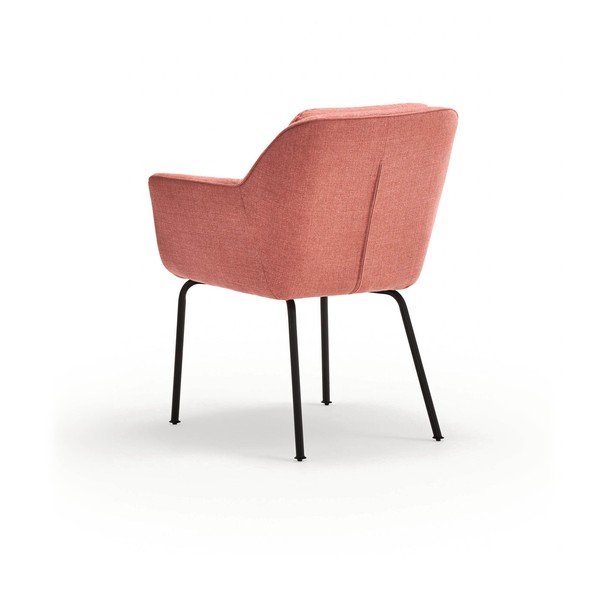 Ružové čalúnené jedálenské kreslo s podrúčkami Sadira – Teulat-image-4