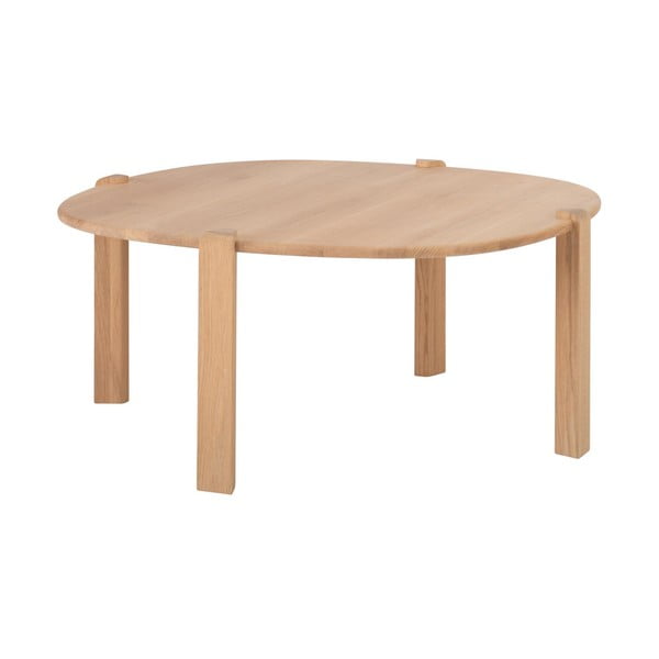 Okrúhly konferenčný stolík z dubového dreva v prírodnej farbe ø 100 cm Kulin – Gazzda