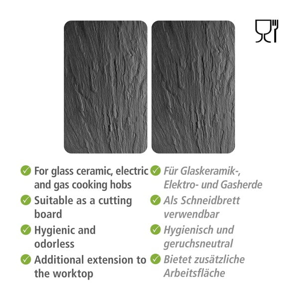 Súprava 2 sklenených krytov na sporák Wenko XL State, 40 x 52 cm-image-4