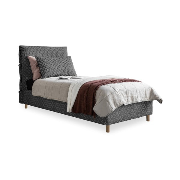 Sivá čalúnená jednolôžková posteľ s roštom 90x200 cm Sleepy Luna – Miuform