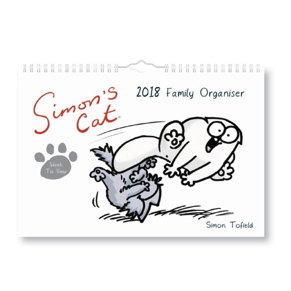 Nástenný rodinný organizér na rok 2018 Portico Designs Simon 's Cat, A4

