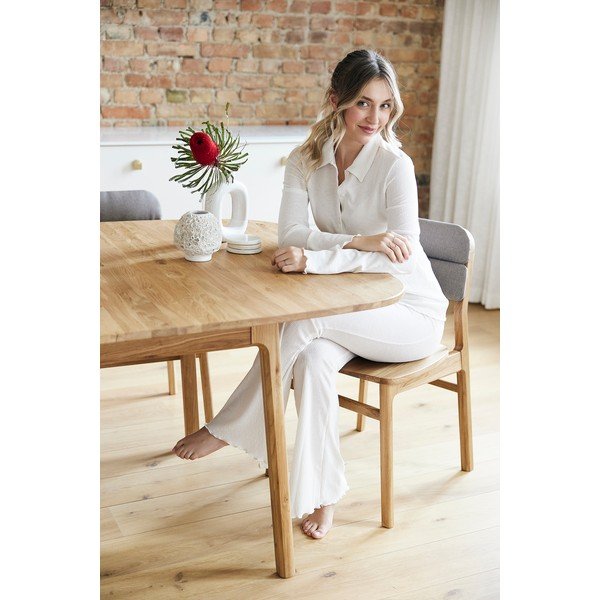 Jedálenský stôl z dubového dreva v prírodnej farbe 90x200 cm Twig – The Beds-image-1