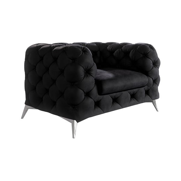 Čierne zamatové kreslo Chelsea – Ropez
