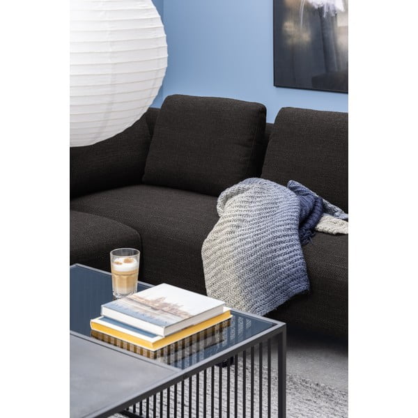 Čierny konferenčný stolík so sklenenou doskou 80x80 cm Strington – Actona-image-3