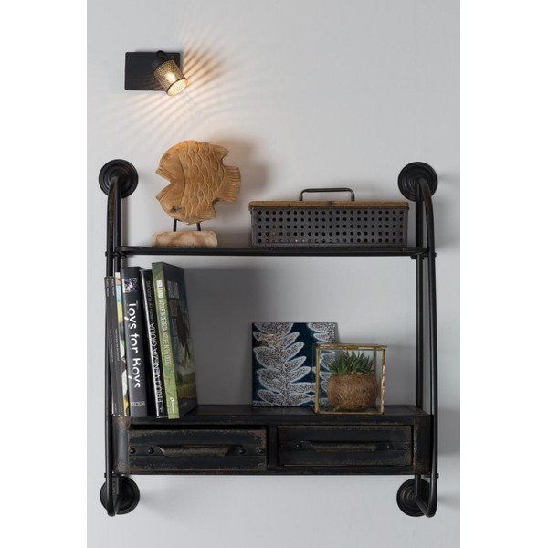 Nástenné police so zásuvkou White Label Feng-image-4