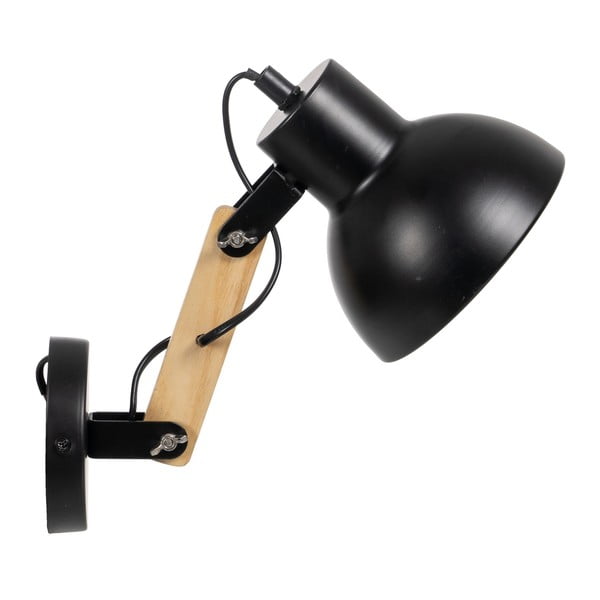 Nástenné svietidlo v čiernej a prírodnej farbe – Ixia