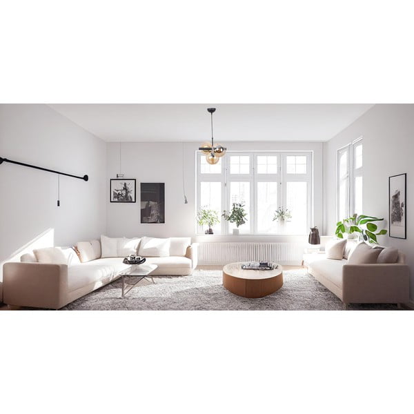 Žlté/čierne závesné svietidlo so skleneným tienidlom ø 15 cm Cascade – Squid Lighting-image-4