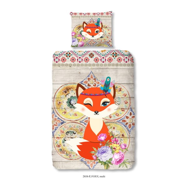 Detské bavlnené obliečky na jednolôžko Good Morning Foxy, 140 × 200 cm