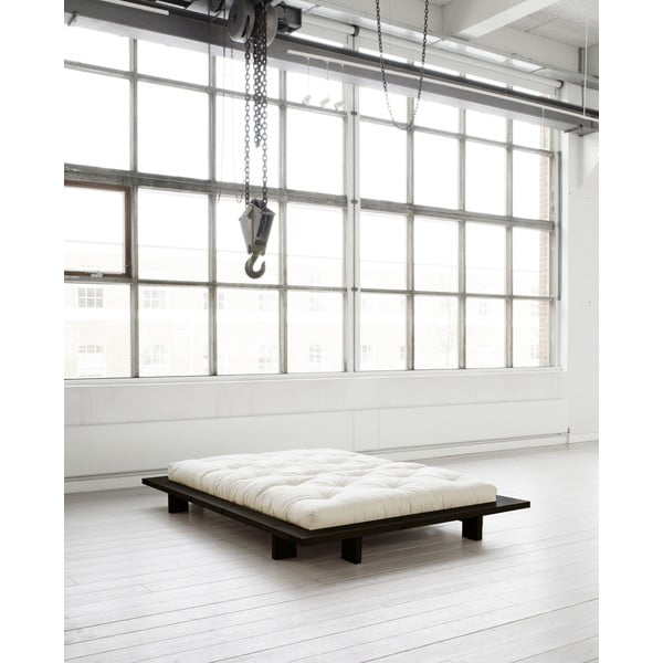 Čierna dvojlôžková posteľ s roštom 140x200 cm Japan - Karup Design-image-4