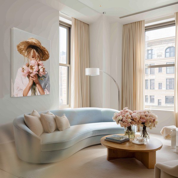 Obraz s ručne maľovanými prvkami 70x100 cm Estelle – Styler-image-1