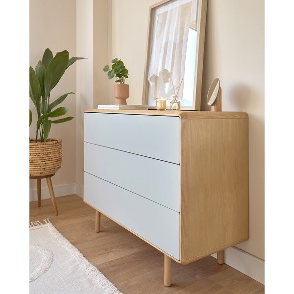 Sivá/v prírodnej farbe komoda v dekore jaseňa 99x78,5x42 cm Anielle – Kave Home-image-3