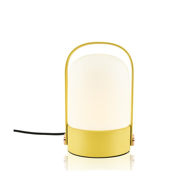Žltá stolová lampa s podstavcom Anka