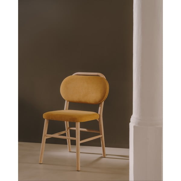 Jedálenská stolička v horčicovej farbe v súprave 2 ks Helda – Kave Home-image-1